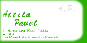 attila pavel business card