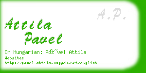 attila pavel business card